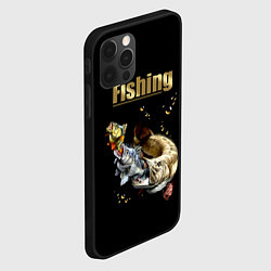 Чехол для iPhone 12 Pro Max Gold Fishing, цвет: 3D-черный — фото 2