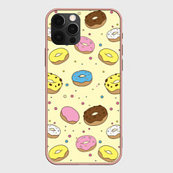 Чехол для iPhone 12 Pro Max Сладкие пончики, цвет: 3D-светло-розовый
