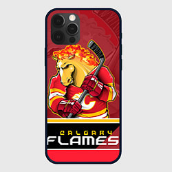 Чехол для iPhone 12 Pro Max Calgary Flames, цвет: 3D-черный