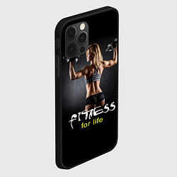 Чехол для iPhone 12 Pro Max Fitness for life, цвет: 3D-черный — фото 2