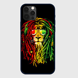 Чехол для iPhone 12 Pro Max Ямайка - лев с дредами, цвет: 3D-черный