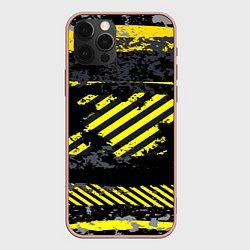 Чехол для iPhone 12 Pro Max Grunge Line, цвет: 3D-светло-розовый