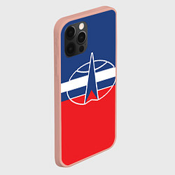Чехол для iPhone 12 Pro Max Флаг космический войск РФ, цвет: 3D-светло-розовый — фото 2