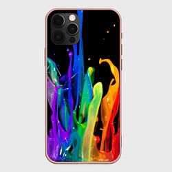 Чехол для iPhone 12 Pro Max Всплеск красок, цвет: 3D-светло-розовый