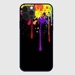 Чехол для iPhone 12 Pro Max Краски, цвет: 3D-черный