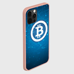 Чехол для iPhone 12 Pro Max Bitcoin Blue, цвет: 3D-светло-розовый — фото 2