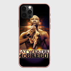 Чехол для iPhone 12 Pro Max Mayweather vs McGregor, цвет: 3D-светло-розовый