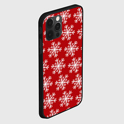 Чехол для iPhone 12 Pro Max Новогодние Снежинки, цвет: 3D-черный — фото 2