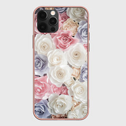 Чехол для iPhone 12 Pro Max Букет из роз, цвет: 3D-светло-розовый