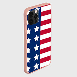 Чехол для iPhone 12 Pro Max USA Flag, цвет: 3D-светло-розовый — фото 2