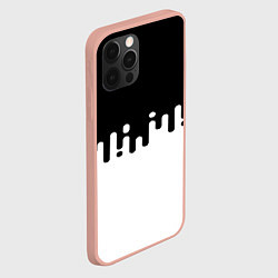 Чехол для iPhone 12 Pro Max Чёрно-белый узор, цвет: 3D-светло-розовый — фото 2