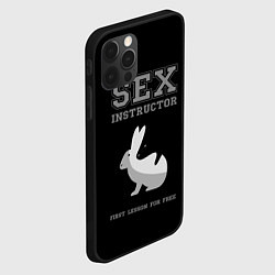 Чехол для iPhone 12 Pro Max Sex Instructor - first lesson for free, цвет: 3D-черный — фото 2