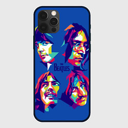 Чехол для iPhone 12 Pro Max The Beatles: Faces, цвет: 3D-черный