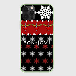 Чехол для iPhone 12 Pro Max Праздничный Bon Jovi, цвет: 3D-салатовый