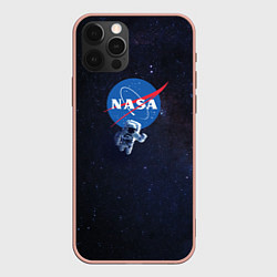 Чехол для iPhone 12 Pro Max NASA: Hello World, цвет: 3D-светло-розовый
