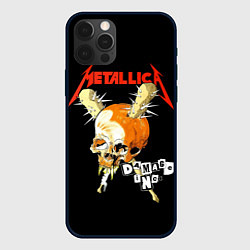 Чехол для iPhone 12 Pro Max Metallica - orange skull, цвет: 3D-черный