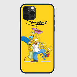 Чехол для iPhone 12 Pro Max Simpsons Family, цвет: 3D-черный