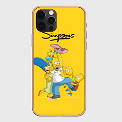 Чехол для iPhone 12 Pro Max Simpsons Family, цвет: 3D-светло-розовый