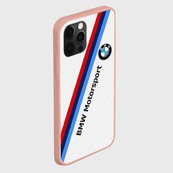 Чехол для iPhone 12 Pro Max BMW Motorsport: White Carbon, цвет: 3D-светло-розовый — фото 2
