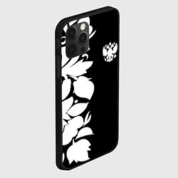 Чехол для iPhone 12 Pro Max Russia: B&W Floral, цвет: 3D-черный — фото 2