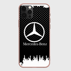 Чехол для iPhone 12 Pro Max Mercedes-Benz: Black Side, цвет: 3D-светло-розовый