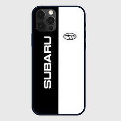 Чехол для iPhone 12 Pro Max Subaru B&W, цвет: 3D-черный