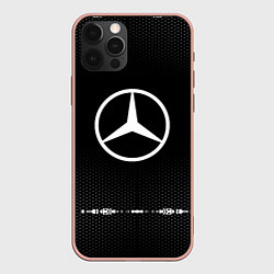 Чехол для iPhone 12 Pro Max Mercedes: Black Abstract, цвет: 3D-светло-розовый