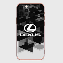 Чехол для iPhone 12 Pro Max Lexus sport geometry, цвет: 3D-светло-розовый