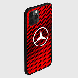 Чехол для iPhone 12 Pro Max Mercedes: Red Carbon, цвет: 3D-черный — фото 2