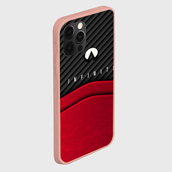 Чехол для iPhone 12 Pro Max Infiniti: Red Carbon, цвет: 3D-светло-розовый — фото 2
