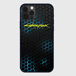 Чехол для iPhone 12 Pro Max Cyberpunk 2077: Blue Carbon, цвет: 3D-черный