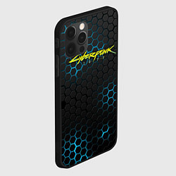 Чехол для iPhone 12 Pro Max Cyberpunk 2077: Blue Carbon, цвет: 3D-черный — фото 2