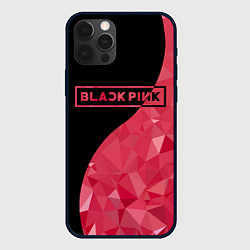 Чехол для iPhone 12 Pro Max Black Pink: Pink Polygons, цвет: 3D-черный