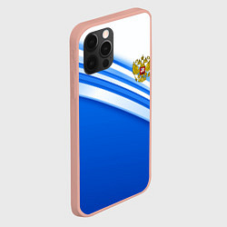 Чехол для iPhone 12 Pro Max Россия: голубая волна, цвет: 3D-светло-розовый — фото 2