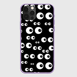 Чехол для iPhone 12 Pro Max Глазастый, цвет: 3D-сиреневый