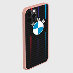 Чехол для iPhone 12 Pro Max BMW: Three Lines, цвет: 3D-светло-розовый — фото 2
