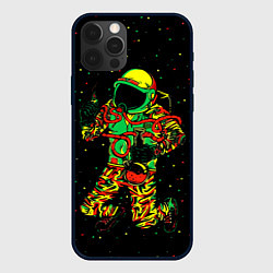Чехол для iPhone 12 Pro Max Космонавт с кальяном, цвет: 3D-черный