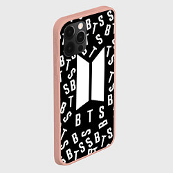 Чехол для iPhone 12 Pro Max BTS: Black Style, цвет: 3D-светло-розовый — фото 2