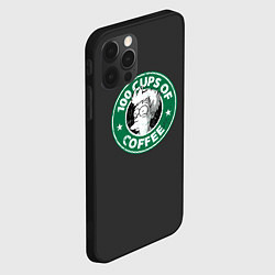 Чехол для iPhone 12 Pro Max 100 cups of coffee, цвет: 3D-черный — фото 2