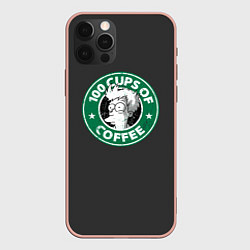 Чехол для iPhone 12 Pro Max 100 cups of coffee, цвет: 3D-светло-розовый