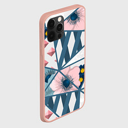 Чехол для iPhone 12 Pro Max Нежная геометрия, цвет: 3D-светло-розовый — фото 2