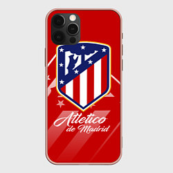 Чехол для iPhone 12 Pro Max ФК Атлетико Мадрид, цвет: 3D-светло-розовый