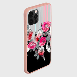 Чехол для iPhone 12 Pro Max Розы в темноте, цвет: 3D-светло-розовый — фото 2