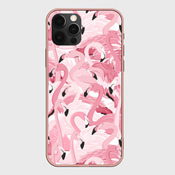 Чехол для iPhone 12 Pro Max Розовый фламинго, цвет: 3D-светло-розовый
