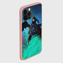 Чехол для iPhone 12 Pro Max Как приручить дракона, цвет: 3D-светло-розовый — фото 2