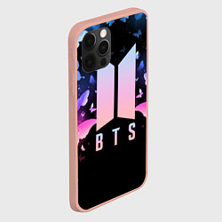Чехол для iPhone 12 Pro Max BTS: Black Butterflies, цвет: 3D-светло-розовый — фото 2
