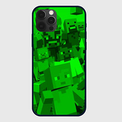 Чехол для iPhone 12 Pro Max Minecraft game characters, цвет: 3D-черный