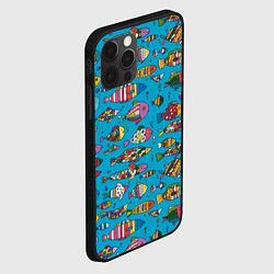 Чехол для iPhone 12 Pro Max Разноцветные рыбы, цвет: 3D-черный — фото 2