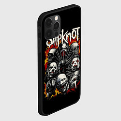 Чехол для iPhone 12 Pro Max Slipknot: Faces, цвет: 3D-черный — фото 2