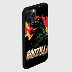 Чехол для iPhone 12 Pro Max Flame Godzilla, цвет: 3D-черный — фото 2